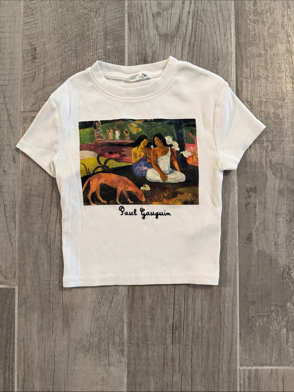 Primark White Kids Tee with Paul Gauguin Reproduction